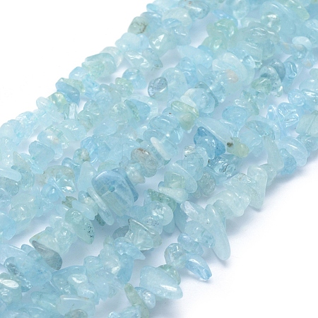 Natural Aquamarine Beads Strands X-G-P332-75-1