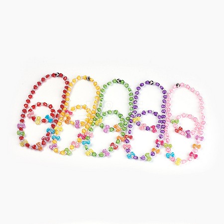 Acrylic Beads Kids Jewelry Sets SJEW-JS00988-1