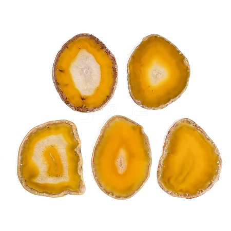 Dyed & Heated Natural Agate Slice Cabochons GG-CBAAF67-01D-1