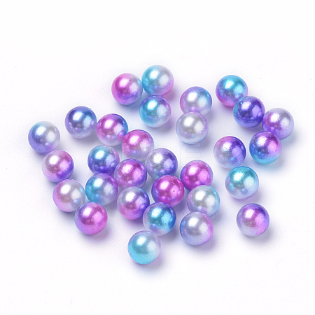 Rainbow Acrylic Imitation Pearl Beads OACR-R065-10mm-A06-1