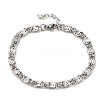 304 Stainless Steel Lumachina Chain Bracelets BJEW-C079-01C-P-1