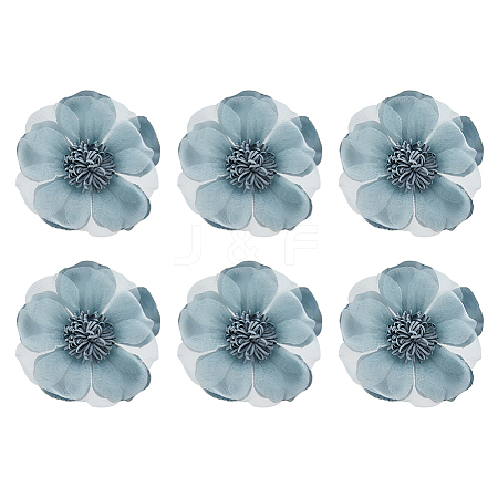 6Pcs Flower Cloth Brooches for Backpack Clothes Wedding Party JEWB-FH0002-38C-1