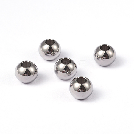 Tarnish Resistant Round 202 Stainless Steel Beads STAS-G130-8mm-63P-1