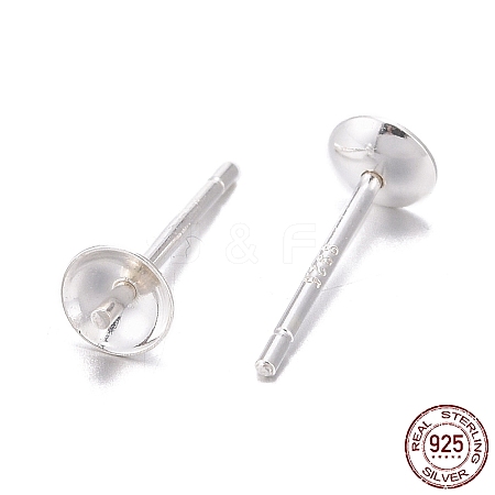 925 Sterling Silver Stud Earring Findings STER-E062-04B-S-1