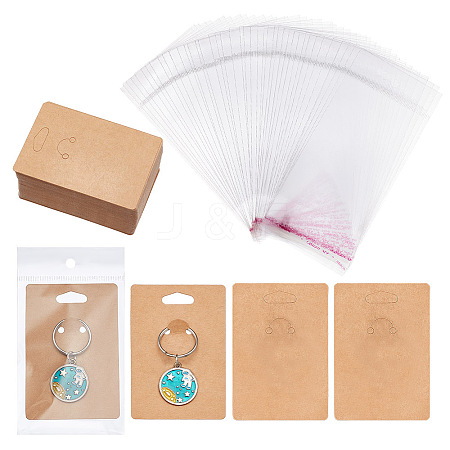 AHADERMAKER 1 Set Blank Paper Keychain Display Cards FIND-GA0002-80A-1