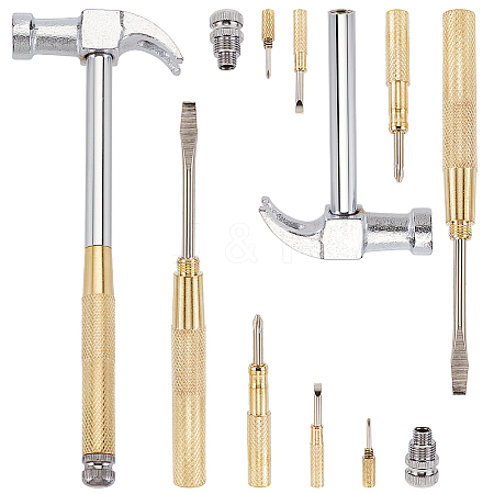 Brass & Iron Hammer Set TOOL-WH0030-07G-1