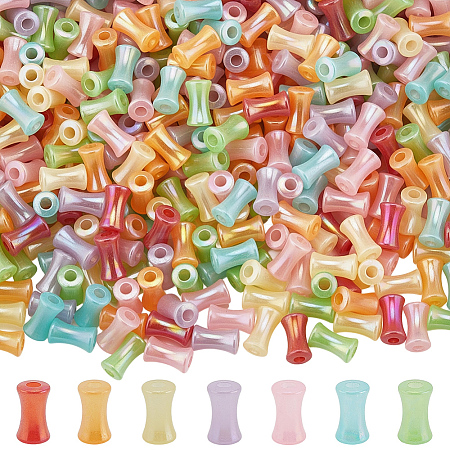 500Pcs Electroplate Opaque Resin Beads FIND-SP0005-06-1