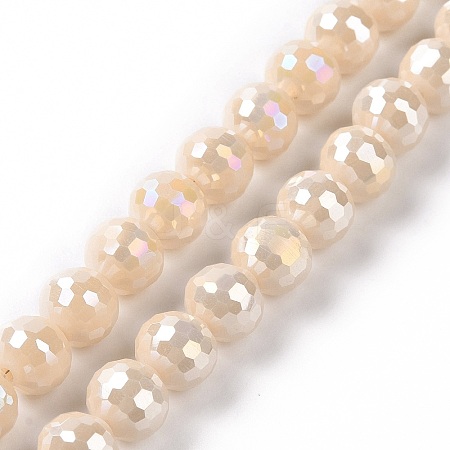 Electroplate Glass Beads Strands X-GLAA-E036-14A-1
