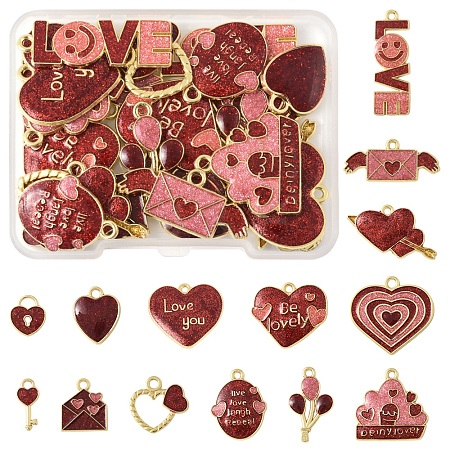 28Pcs 14 Styles Alloy Pendants ENAM-FS0002-84-1