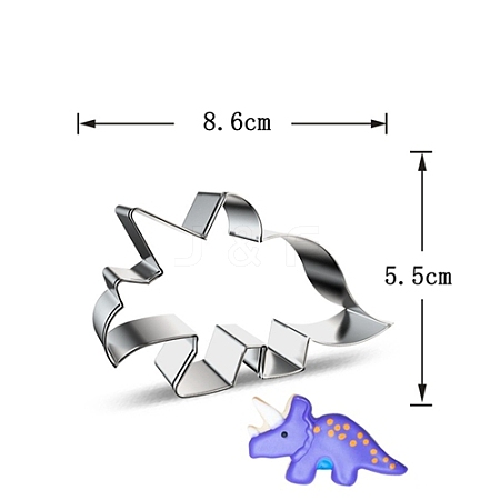 DIY 430 Stainless Steel Dinosaur-shaped Cutter Candlestick Candle Molds CAND-PW0001-515F-1