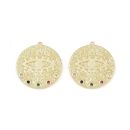 Brass Micro Pave Colorful Cubic Zirconia Pendants CU-CBA764E-02G-1