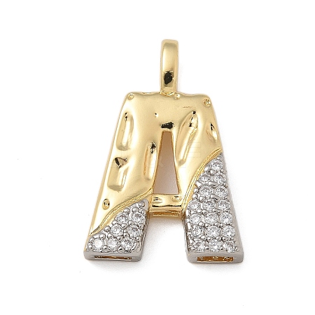 Brass Micro Pave Cubic Zirconia Pendants KK-B126-02G-A-1