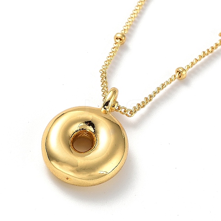 Initial Letter Brass Pendant Necklace NJEW-A015-21G-O-1