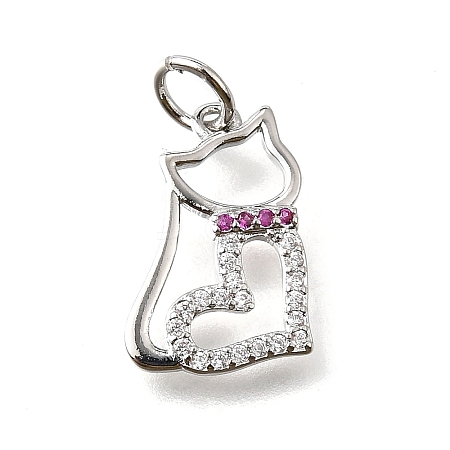 Brass Micro Pave Cubic Zirconia Pendants KK-V007-005P-01-1