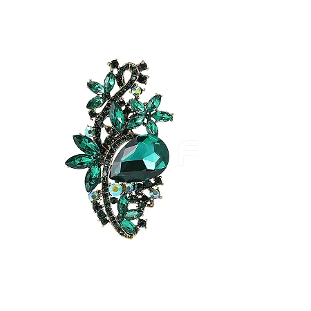 Flower Alloy & Glass Brooch PW-WGC0DFD-04-1