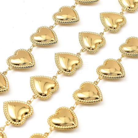 304 Stainless Steel Heart Link Chains CHS-G042-06G-1