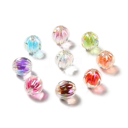 Two Tone UV Plating Rainbow Iridescent Acrylic Beads X-TACR-D010-05-1