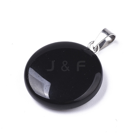 Synthetic Black Stone Pendants X-G-R470-001-1