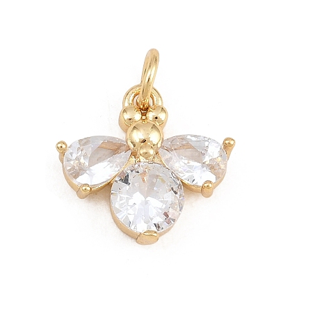 Brass Micro Pave Clear Cubic Zirconia Charms LS-KK-E798-08A-G-1