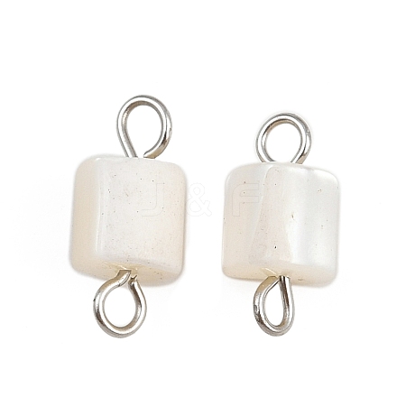 Natural Shell Square Connector Charms STAS-D378-23P-1