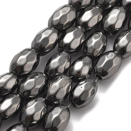 Synthetic Magnetic Hematite Beads Strands G-P518-07B-1