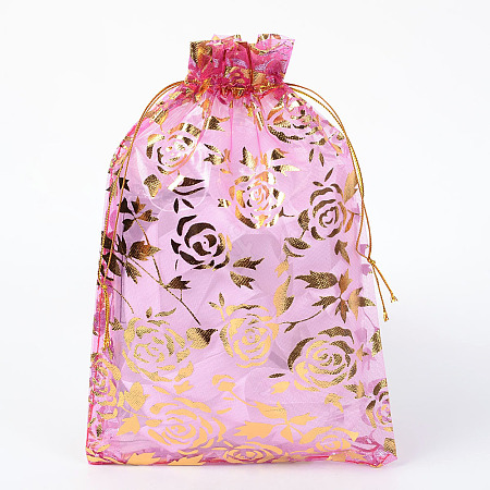 Rose Printed Organza Bags OP-R021-13x18-07-1