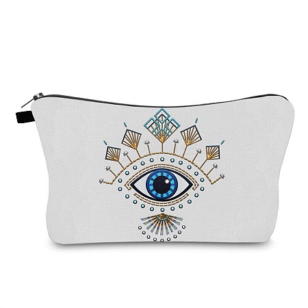 Evil Eye Theme Polyester Cosmetic Pouches ABAG-D009-01F-1