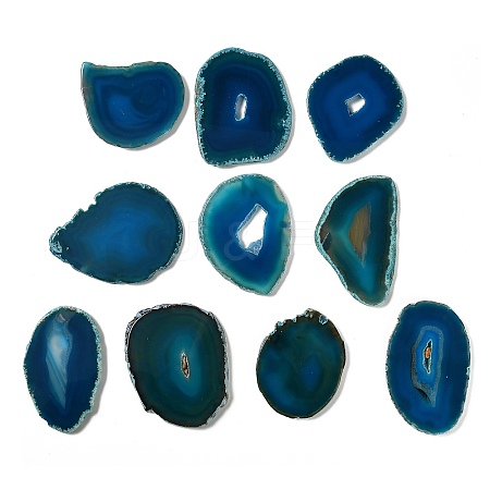 Natural Druzy Agate Slice Cabochons G-F826-E02-1