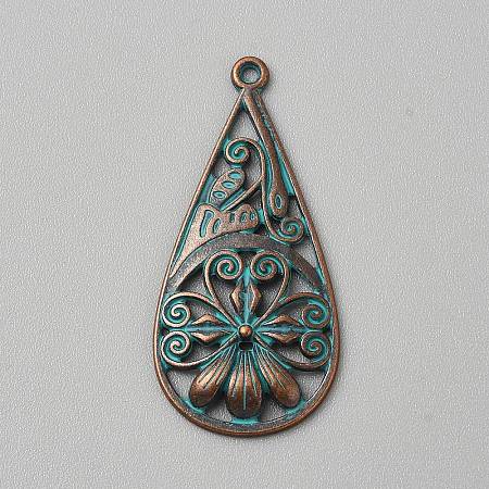 Tibetan Styles Alloy Pendants FIND-CJC0024-84E-1