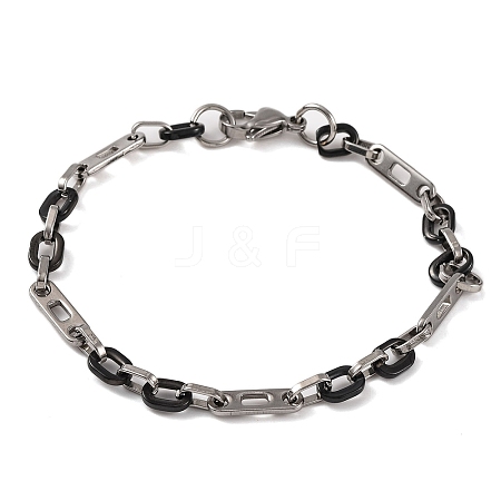 304 Stainless Steel Cable Chain Bracelets BJEW-B078-63EBP-1