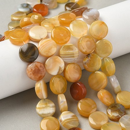 Natural Yellow Botswana Agate Beads Strands G-F790-H04-04-1