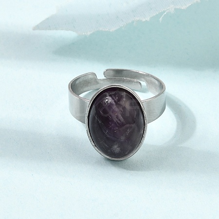 Adjustable 304 Stainless Steel Finger Rings for Women GG-CBA7994-04P-17-1