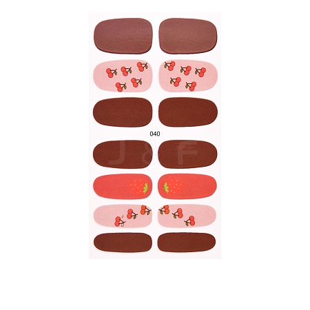 Full Cover Strawberry Flower Nail Stickers MRMJ-T100-040-1