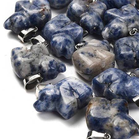 Natural Blue Spot Jasper Pendants G-B127-02P-06-1