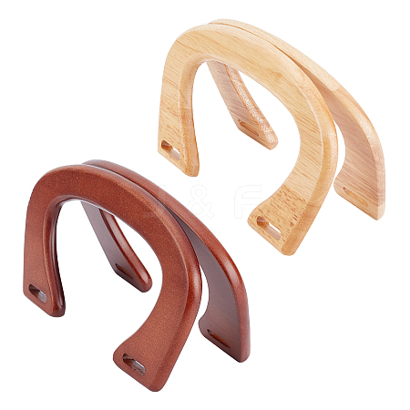 4Pcs 2 Colors Oakwood Bag Handles FIND-WR0001-56A-1