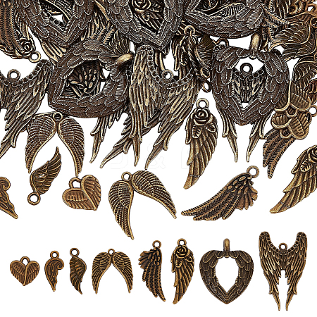 8 Styles Tibetan Style Alloy Pendants FIND-AR0005-89-1
