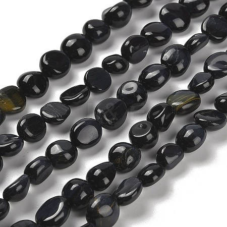 Dyed Natural Blue Tiger Eye Beads Strands G-P497-01E-74-1