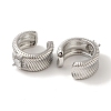 Rack Plating Brass Pave Clear Cubic Zirconia Wavy Ring Cuff Earrings for Women EJEW-P280-09P-2