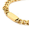 Ion Plating(IP) 304 Stainless Steel Rectangle Link Bracelet with Curb Chains for Women BJEW-P273-03G-2