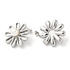 Plastic Pearl Beaded Flower Stud Earrings EJEW-K244-20P-2