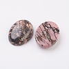 Natural Rhodonite Flat Back Cabochons G-G741-30x40mm-12-2