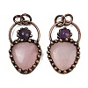 Natural Rose Quartz & Natural Amethyst Pendants G-Z101-06R-07-1