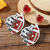 1Pair Leopard Print Heart Mother Sports Acrylic Dangle Stud Earrings EJEW-FS0001-22B-6