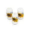 Handmade Porcelain Tube Beads with Flower Pattern PW-WG1DF46-01-1