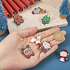 7Pcs 7 Style Christmas Tree & Deer & Gingerbread Man Enamel Pin JEWB-TA0001-11-5