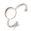 Non-Tarnish 304 Stainless Steel Open Cuff Ring Components X-STAS-I306-05B-P-1