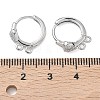 SHEGRACE Brass Micro Pave Clear Cubic Zirconia Hoop Earrings Findings XGR0153P-92P-3