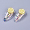 Plastic Snap Hair Clips with Paillette & Platinum Plated Iron Base PHAR-L005-K-2