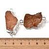 Raw Rough Natural Dyed Quartz Crystal Links Connector Charms G-K189-04S-08-3