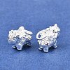 Brass Purple Velvet Rhinestone Charms KK-L274-08S-2